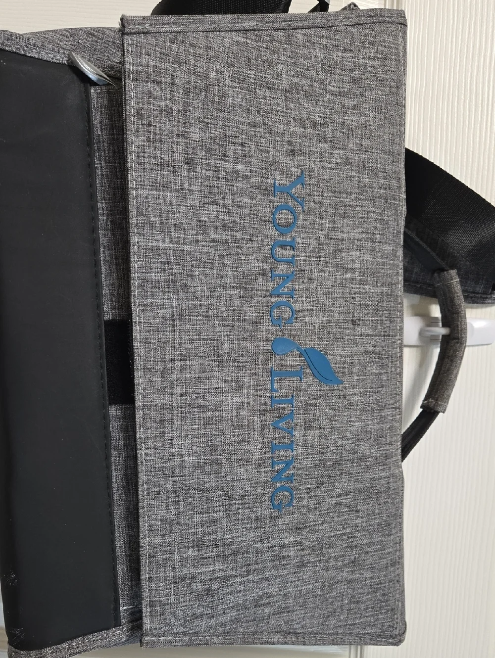 Young Living Charcoal Gray Messenger Bag with Adjustable Strap
